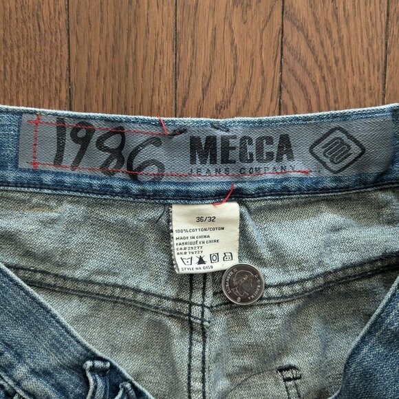 Y2K Baggy Embroidered Mecca Jeans - Size 36x32 - Picture 4 of 7